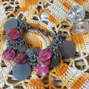 Chainmail bracelet with disks and shells